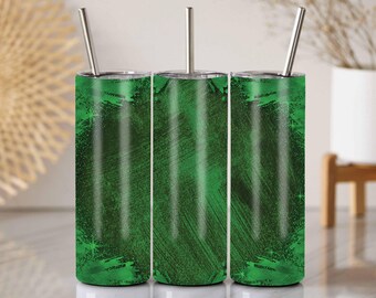 Dunkelgrüner Glitter Tumbler Wrap: 20 Unzen Skinny Sublimation Design (PNG Digital Download)