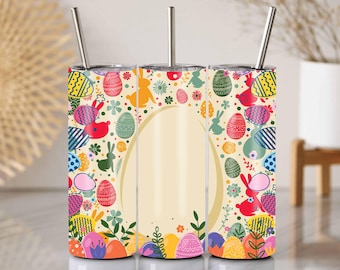 Envoltorio para vaso con forma de conejito de Pascua: Diseño floral primaveral (PNG)