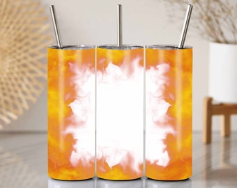 Marco para vaso naranja Fire: vaso delgado personalizable de 20 oz (PNG)