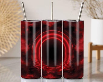 Envoltura para vaso de humo rojo neón: diseño delgado de sublimación de 20 oz