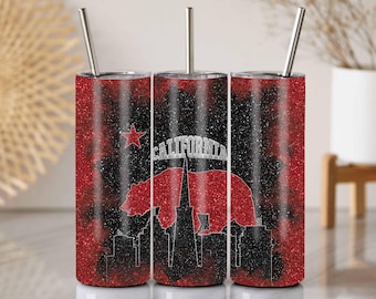 Papier d'emballage scintillant ours californien : ligne d'horizon de la côte ouest (téléchargement numérique)