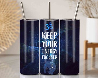Aum Becher Wrap: Fokussierte Energie Yoga Design (PNG)