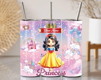 Princess Kids Becher: Blanca Nieves 20 Unzen Skinny Design (PNG Digital Download)