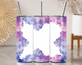 Pastell Wolke Tumbler Wrap PNG: 20oz Skinny Sublimation Design (Digitaler Download)
