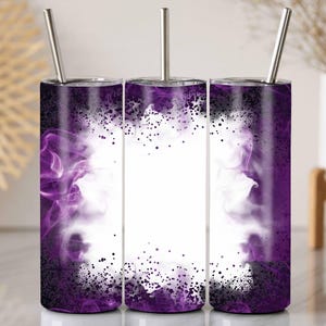 パープルフレイムズ 20オンスタンブラーラップ PNGブランクセンターミストデザイン