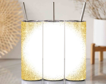 Marco dorado brillante: Vaso delgado de 20 oz PNG (descarga digital)