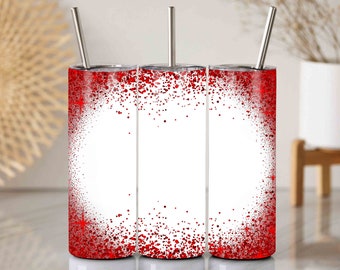 Red Tumbler Frame for 20 Oz Skinny Tumblers, Red Side Frame Png, Red Tumbler Wrap, Transparent Background