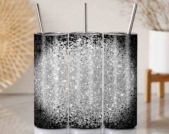 Emballage pour gobelet noir et argenté pailleté : 50 g (PNG)