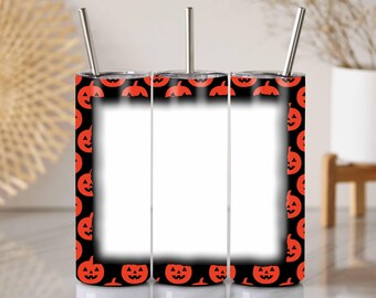 Diseño de vaso de Jack-O-Lantern: Cielo nocturno de Halloween, PNG sin costuras (descarga digital)