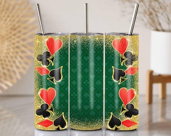 Emballage pour gobelet pour cartes de casino, motif Vegas scintillant (PNG)