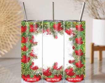 Canada Christmas Pine Tumbler Wrap für 20 Unzen Sublimation PNG Design