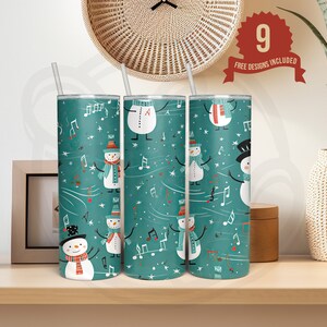 Christmas, Carolers, Music Notes, Seamless, 20 oz Skinny Tumbler Sublimation Design, Digital Download, PNG Instant Download, DIGITAL ONLY V2