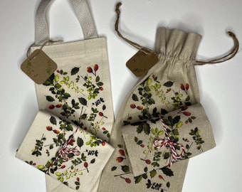 Milieuvriendelijke herbruikbare vakantiewijntas voor cadeaus en feesten