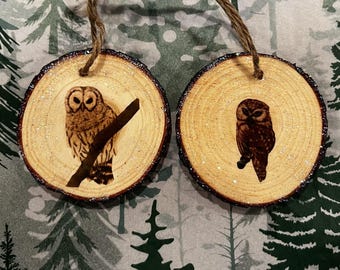 Unieke houten uilkerstversieringen voor vakantiedecoratie en cadeau