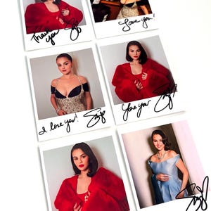 Fotos estilo Polaroid de Selena Gomez/Pegatinas con firmas/Juego de 6