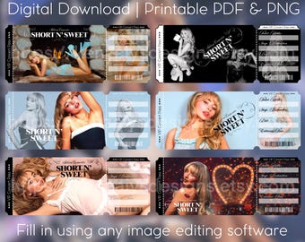 Sabrina Carpenter Concert Tickets | Digital Download | Printable PDF & PNG