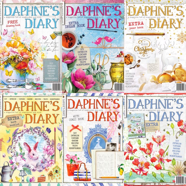 28 x Daphne's Diary - All Hefte - Planer Journal - Scrapbooking Zubehör - Basteln Hobby - Blumen Design - PDF Download