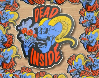 Dead Inside skull Sticker Skeleton Comedy Dark Humor
