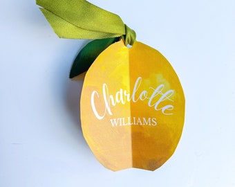 INSTANT DOWNLOAD PRINTABLE Lemon Citrus Slice editable and personalizable Place Card, Name Card, Printable, Digital, Self-Editing