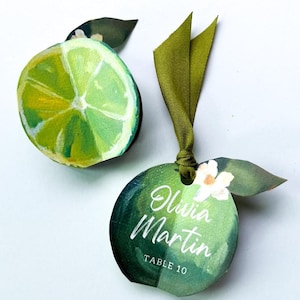 DOWNLOAD INSTANTÂNEO IMPRIMÍVEL Cartão de lugar editável e personalizável em fatias de limão, cartão de visita, para impressão, digital, festa cítrica, festa margarita