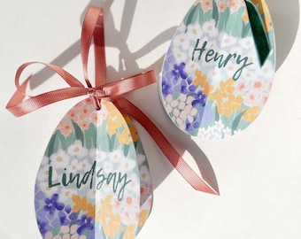 Étiquette cadeau panier de Pâques oeuf de prairie floral.  Personnalisable, retouchez-la dans Canvas. Téléchargement numérique imprimable | Nouveau style | Exclusivement sur Etsy