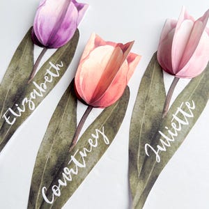 Tulip Place Card: Spring Wedding, Easter Brunch (Printable Digital Download)