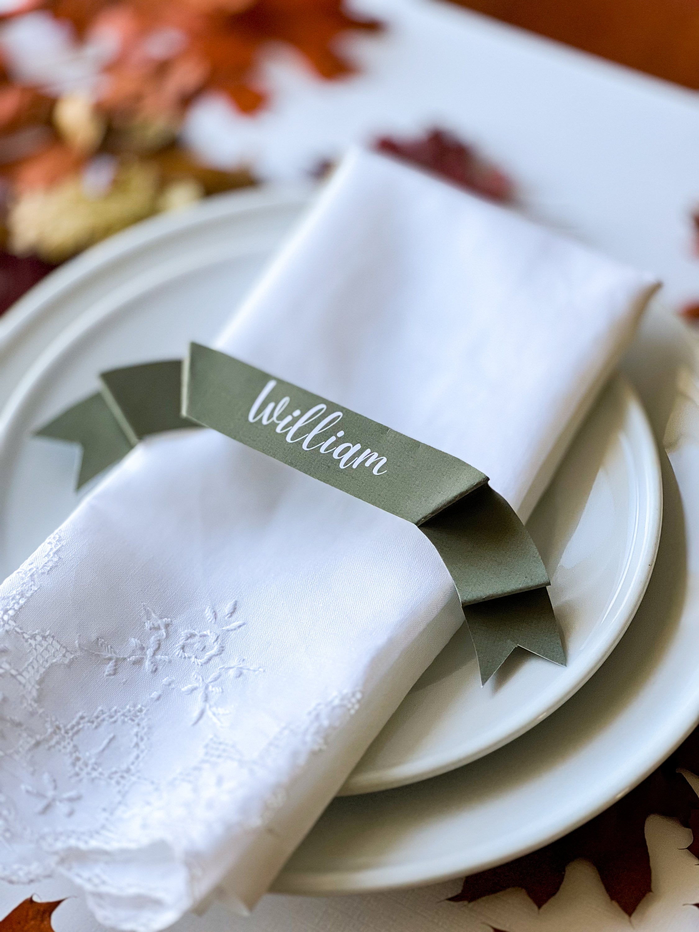 Printable Paper Ribbon Place Card Bundle: DIY Wedding Table Decor (PDF ...