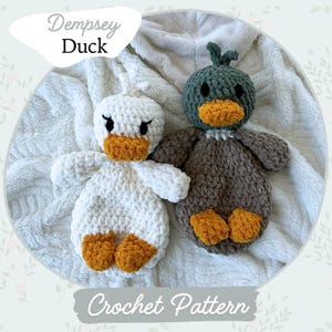 Dempsey the Duck Snuggler Pattern | Crochet Pattern | Cute Crochet Pattern | Beginner Friendly | Crochet Lovey | Baby Crochet | Mallard Duck