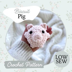 Piggy Biscuit Buddy Pattern | Crochet Pattern | Cute Crochet Pattern | Beginner Friendly | Crochet Pig | Plushie | No-Sew | Quick and Easy