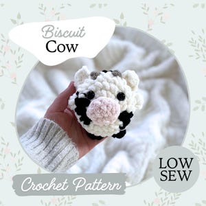 Biscuit Buddy Cow Pattern | Crochet Pattern | Cute Crochet Pattern | Beginner Friendly | Crochet Cow | Plushie | No-Sew | Quick and Easy