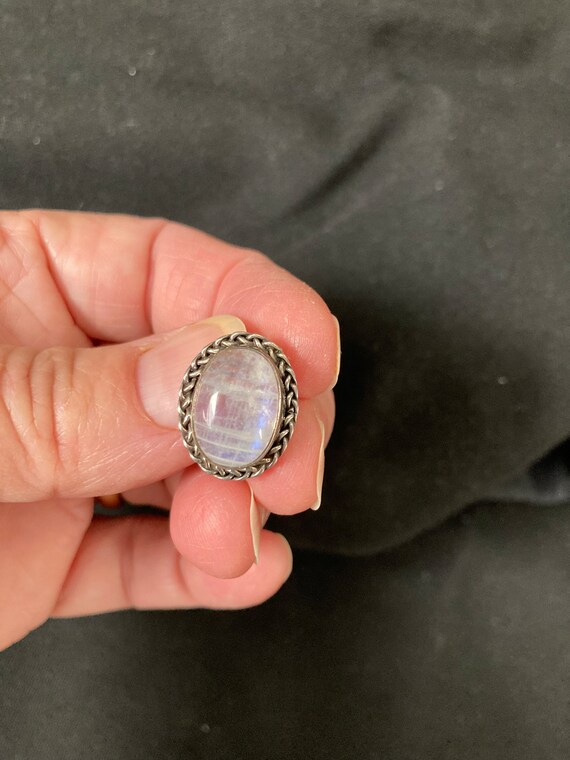 Moonstone silver post earrings - image 4