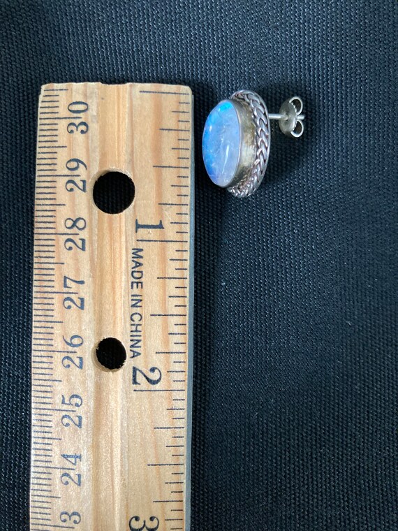 Moonstone silver post earrings - image 6
