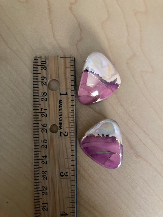 Pink Ceramic earrings - image 2