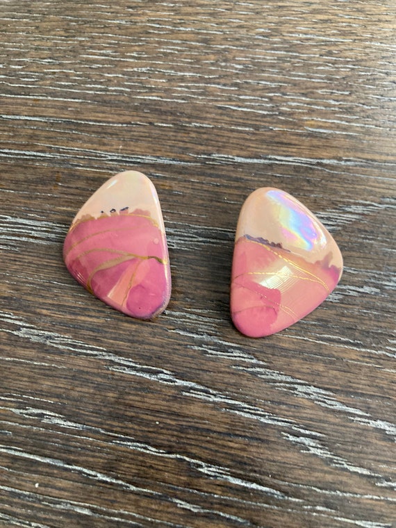 Pink Ceramic earrings - image 5