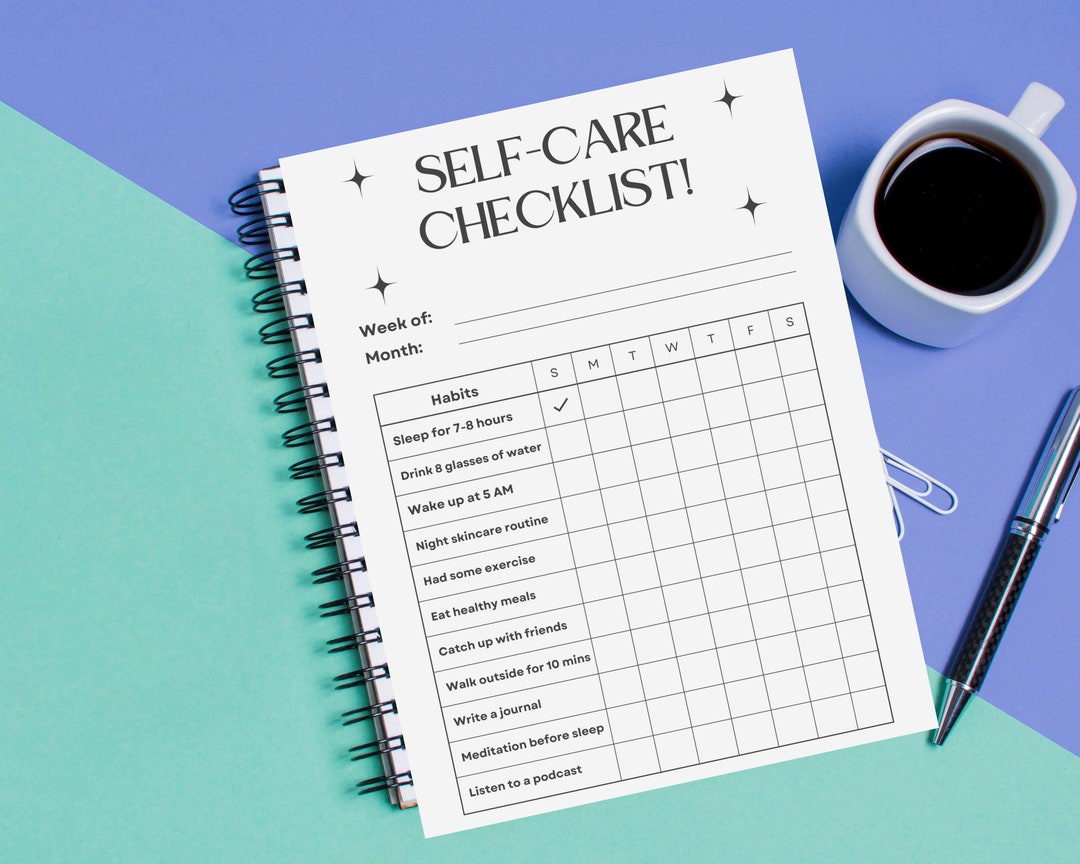Self Care Checklist, Self-care Planner, Selfcare Journal Tracker ...