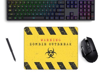 Warning Zombie Outbreak Medium Gaming Pad, a Perfect Gift for Horror Zombie Fans & Gamers