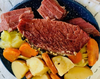 The Best Crock Pot Corned Beef and Cabbage Recipe Card - Digital Download A4 PDF