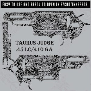 Taurus Judge .45 LC/410 GA Scroll pattern Vector design engraving files,pistol engrave,vector ,laser engraving svg dxf ai digital download