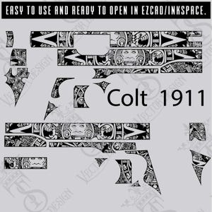 Colt  1911 Aztec Vector design engraving files,pistol engrave,vector scroll desing,laser engraving svg dxf ai digital download