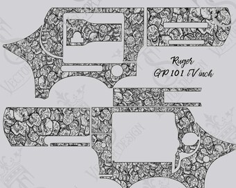 Ruger GP 101 Skull Engraving Vector File (Digital Download)