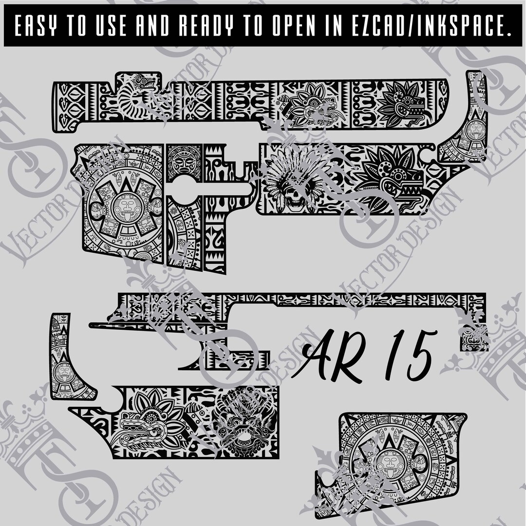 AR 15 Aztec Vector Design Engraving Files,pistol Engrave,vector ,laser ...