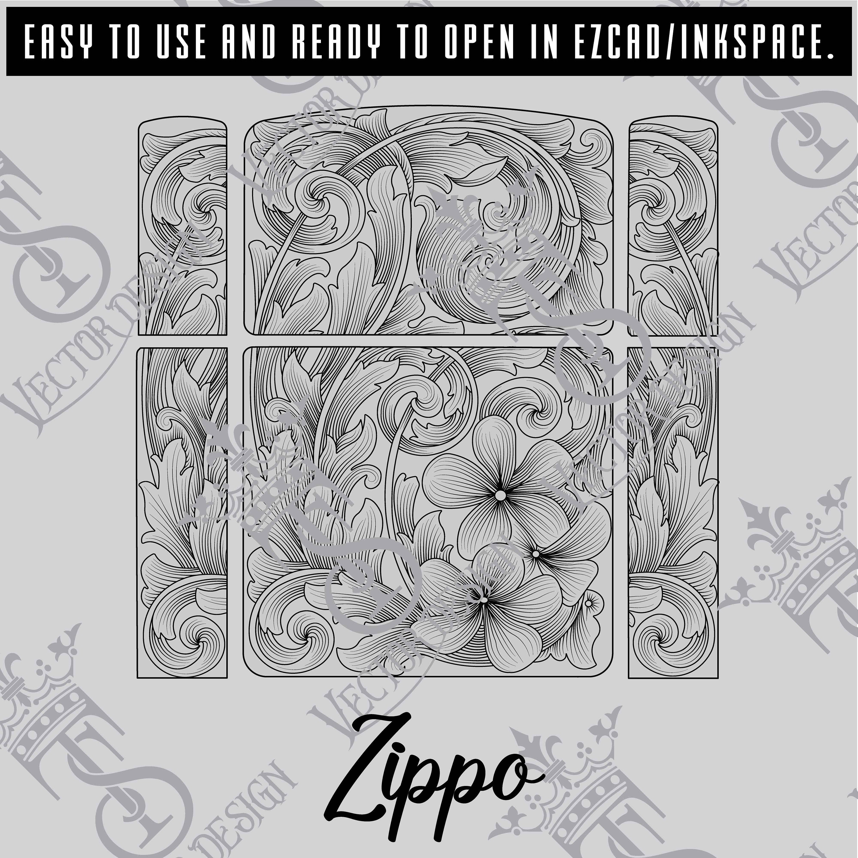Zippo Vector Design Engraving Files,pistol Engrave,vector