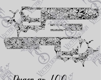 Ruger GP100 Scroll Engraving Vector Design (Digital Download)