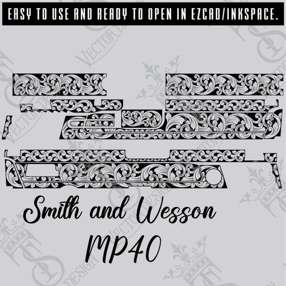 Smith & Wesson MP 40 Scroll Engraving Vector Files (digital
