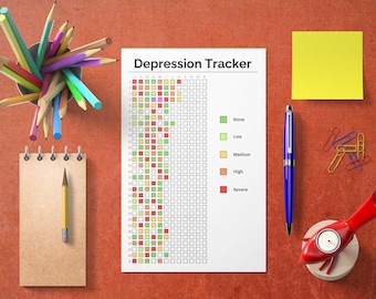 Depression Tracker - A5 Journal Page - PRINTABLE Tracker - Habit Tracker - Depression Journal - Depression Log - Mood Tracker Health Tracker