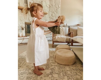 Mali Dress, Kids' Delicate Tie-Up Straps Dress, Neutral Shades Baby Girl Dress, Comfortable and Stylish Children's Fashion, Girl Sun Dress