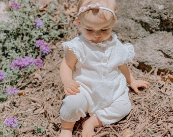 Kiki Playsuit, Kids' Resortwear, Comfortable Cotton AND Linen Blend, Versatile & Stylish Children's Fashion, Girls Jumpsuit, Elegant Dress