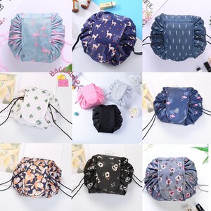 Neceser acolchado con cremallera para mujer, bolsa de algodón con estampado  Floral, gran capacidad, conjunto de almacenamiento - AliExpress