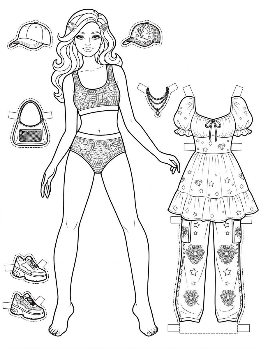 Barbie coloring - Etsy 日本
