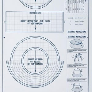 Multi-Size Bucket Hat Digital Sewing Pattern with Sizing Guide and Instructions